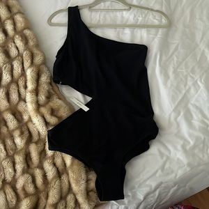 Araks One Shoulder Black Swimsuit - size L NWT
